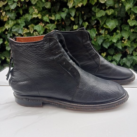 Elia Maurizi Other - Elia Maurizi Leather Ankle Boots Back Zip Natural Rubber Mid-Sole Size 10.5 M